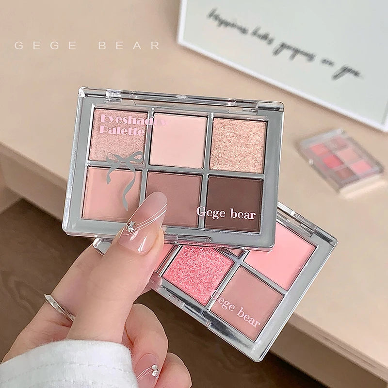 6-Farbige Lidschattenpalette – Matte & Schimmernde Erdtöne