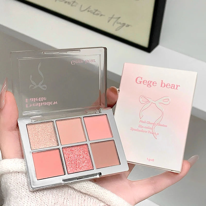 6-Farbige Lidschattenpalette – Matte & Schimmernde Erdtöne