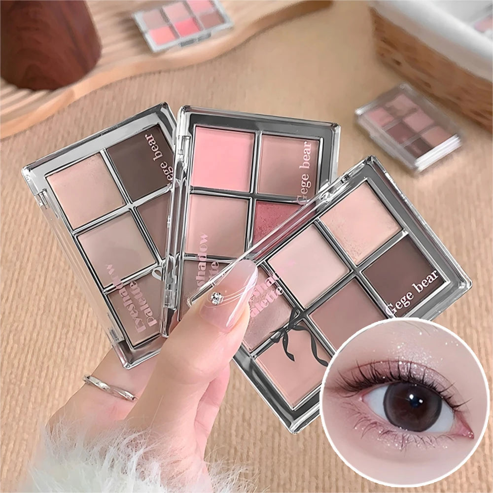 6-Farbige Lidschattenpalette – Matte & Schimmernde Erdtöne